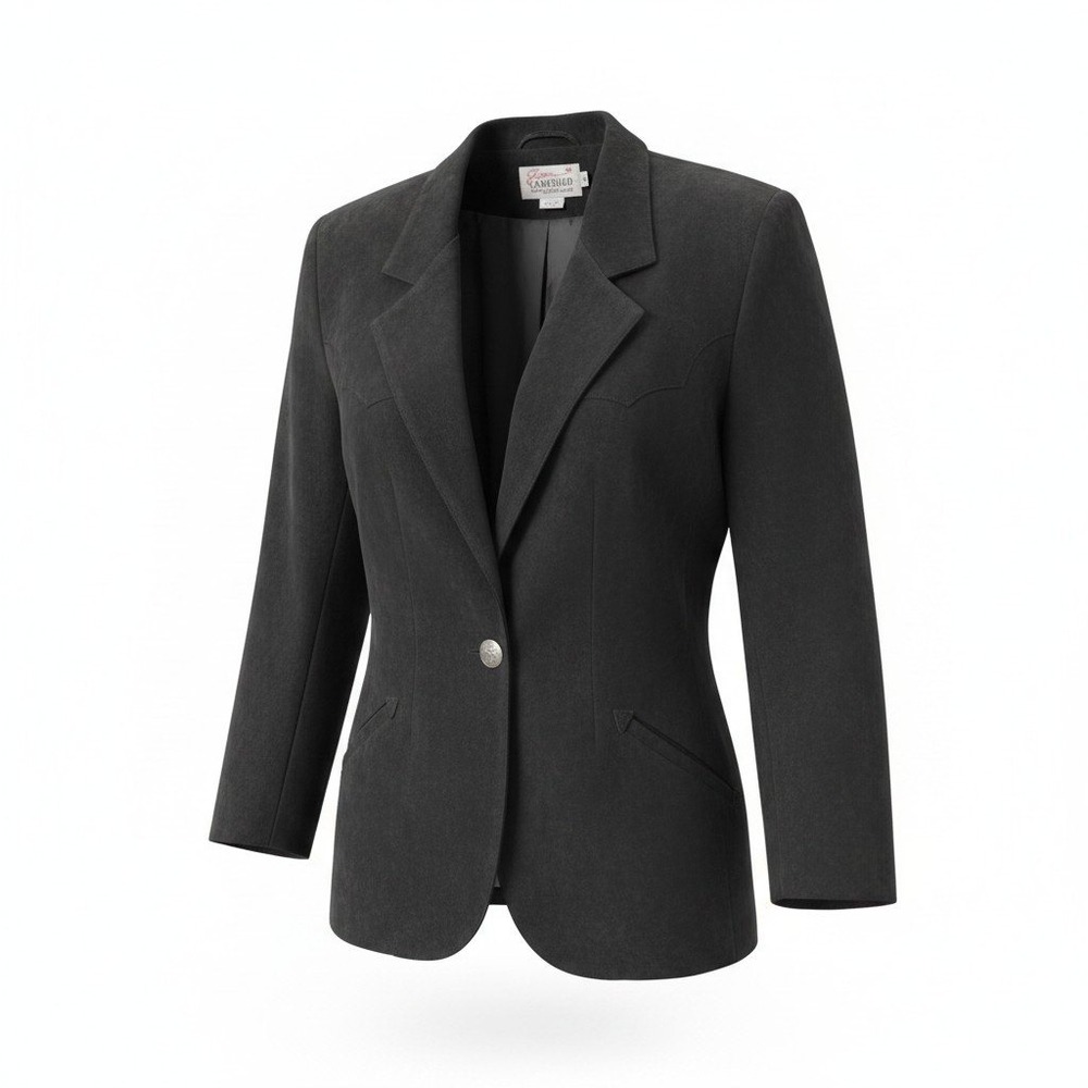 Sharon Camarillo Schaefer Outfitter Blazer 6 Black Wool Western Ranchwear Horse
